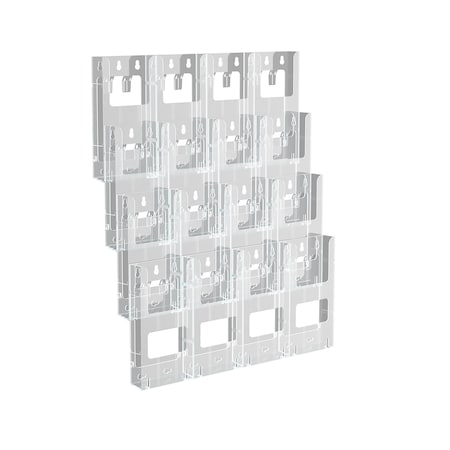 Azar Displays 16-Pocket Trifold Wall Mount. Inside Dimension: 4.375"W 252324